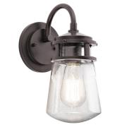 Utendørs vegglampe Lyndon med glassskjerm 28,6 cm