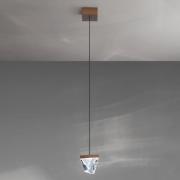 Fabbian Tripla LED-hengelampe, krystall, bronse