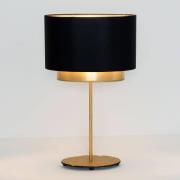 Bordlampe Mattia, oval, dobbel, svart/gull