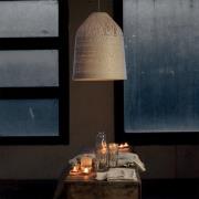 Karman Black Out utendørs pendellampe, Ø 50 cm, hvit