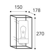 Cubic³ 3365 utendørs vegglampe antikk messing/klar