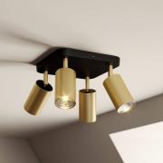 Taklampe Eye Spot med 4 lyskilder, svart/messing