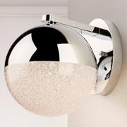 LED-vegglampe Sphere, krom