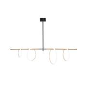 Ulaop LED-pendellampe, fire ringer, svart