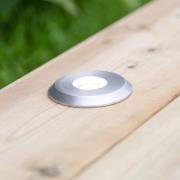 LED-innbyggingslampe Garden 24 Decklight, sølv, lys oppover, 3W
