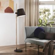 Ideal Lux Axel gulvlampe med tre, svart/natur