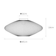 Taklampe i netting, trapesformet, svart