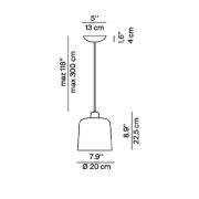 Luceplan Zile pendellampe teglrød matt, Ø 20 cm