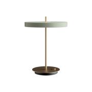 UMAGE LED-bordlampe Asteria Table, USB, lysegrønn/messing