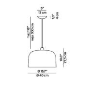 Luceplan Zile hengelampe matt teglrød, Ø 40 cm