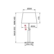 Aluminor Quatro Up bordlampe eik grå / krom