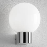 Utendørs vegglampe Kekoa, glass, stål, Ø 23 cm