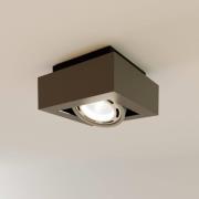 Ronka downlight, mørkegrå, metall, 18,5 cm lang, GU10