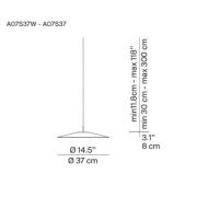 Luceplan Koinè LED pendellampe 927 Ø37cm blå