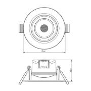 Innfelt LED-taklampe SMD 68 230V hvit 4 000 K