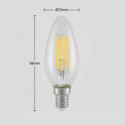 LED-filamentpære E14 4W 827 3-trinns dimmer 2 stk