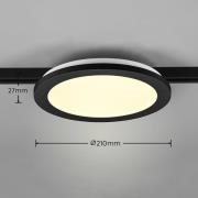 LED-taklampe Camillus DUOline, Ø 26 cm, svart