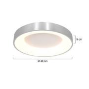 LED-taklampe Ringlede 2 700 K Ø 48 cm sølvfarget