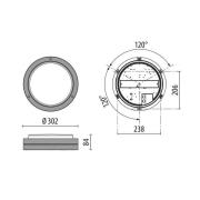 LED- vegglampe Bliz Round 30 30W, 3 000 K, hvit