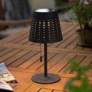 Mandy LED-bordlampe USB-port, solcelle, svart