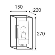 Cubic³ 3364 utendørs vegglampe antikk nikkel/opal