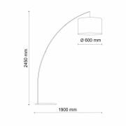 Gulvlampe Moby Gray med tekstilskjerm