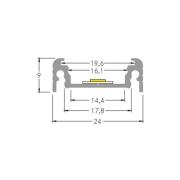 BRUMBERG monteringsprofil høyde 9 mm lengde 2 m aluminium