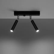 Euluna Nicanor takspot svart/krom 2-lampes spotlight