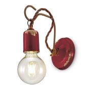 C665 vegglampe i vintagestil, vinrød