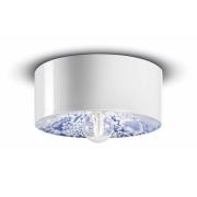 PI taklampe med blomstermønster, Ø 25 cm, blå/hvit