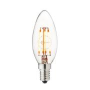 LED-filament-mignonpære, E14, 3,5 W, 2.200 K, glødetråd, dimbar