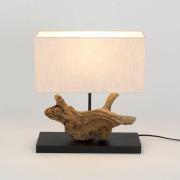 Lipari bordlampe, trefarget/beige, høyde 41 cm, lin