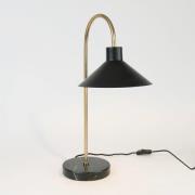 Oktavia bordlampe, svart/gullfarget, høyde 58 cm, marmor