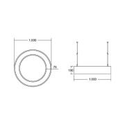 BRUMBERG Biro Circle Ring direkte av/på 100 cm svart 4000 K