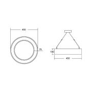 BRUMBERG Biro Circle Ring10 Ø 45 cm opp/ned CA sølv 3000 K