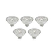 Prios LED-reflektor GU5.3 4.9W 500lm 36° klar 827 sett med 5 stk