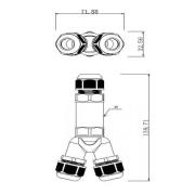 Utendørs multi-Y-kabelforb for 3 kabler, 4-14 mm
