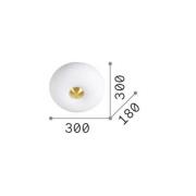 Ideal Lux Arizona taklampe, opalt glass, Ø 30 cm