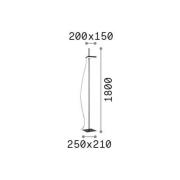 Ideal Lux LED-gulvlampe Lift, svart, metall, høyde 180 cm