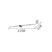 Ideal Lux LED-vegglampe Filo, messingfarget, bredde 115 cm