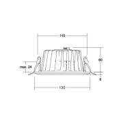 BRUMBERG LED innfelt downlight Lydon Mini, on/off, 3 000 K