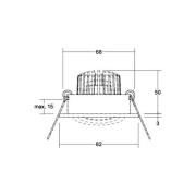 BRUMBERG LED innfelt spot Tirrel-R, RC, driver rund, krom