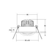 BRUMBERG LED innfelt spot Tirrel-S, RC, rund driver, matt aluminium