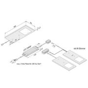 LED-benkbelysning Eco-Pad F 2 stk 3 000 K alu