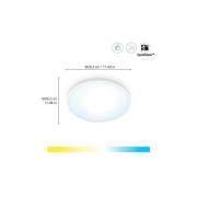 WiZ SuperSlim LED-taklampe CCT Ø29cm hvit