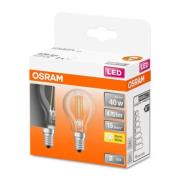 OSRAM Classic P LED-pære E14 4 W 2 700 K klar 2-er