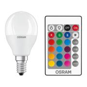 OSRAM LED-pære E14 4,9W Star+ dråpe matt Fjernkontroll