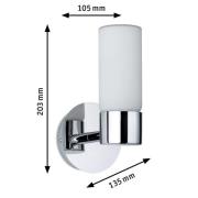 Paulmann Eleon vegglampe IP44 krom/opal 1 lyskilde