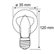 LED stearinlys E14 4,8W glødetråd 2 700K vindkast klart