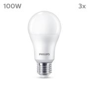 Philips LED-pære E27, 13W 1521lm 4 000 K matt 3stk